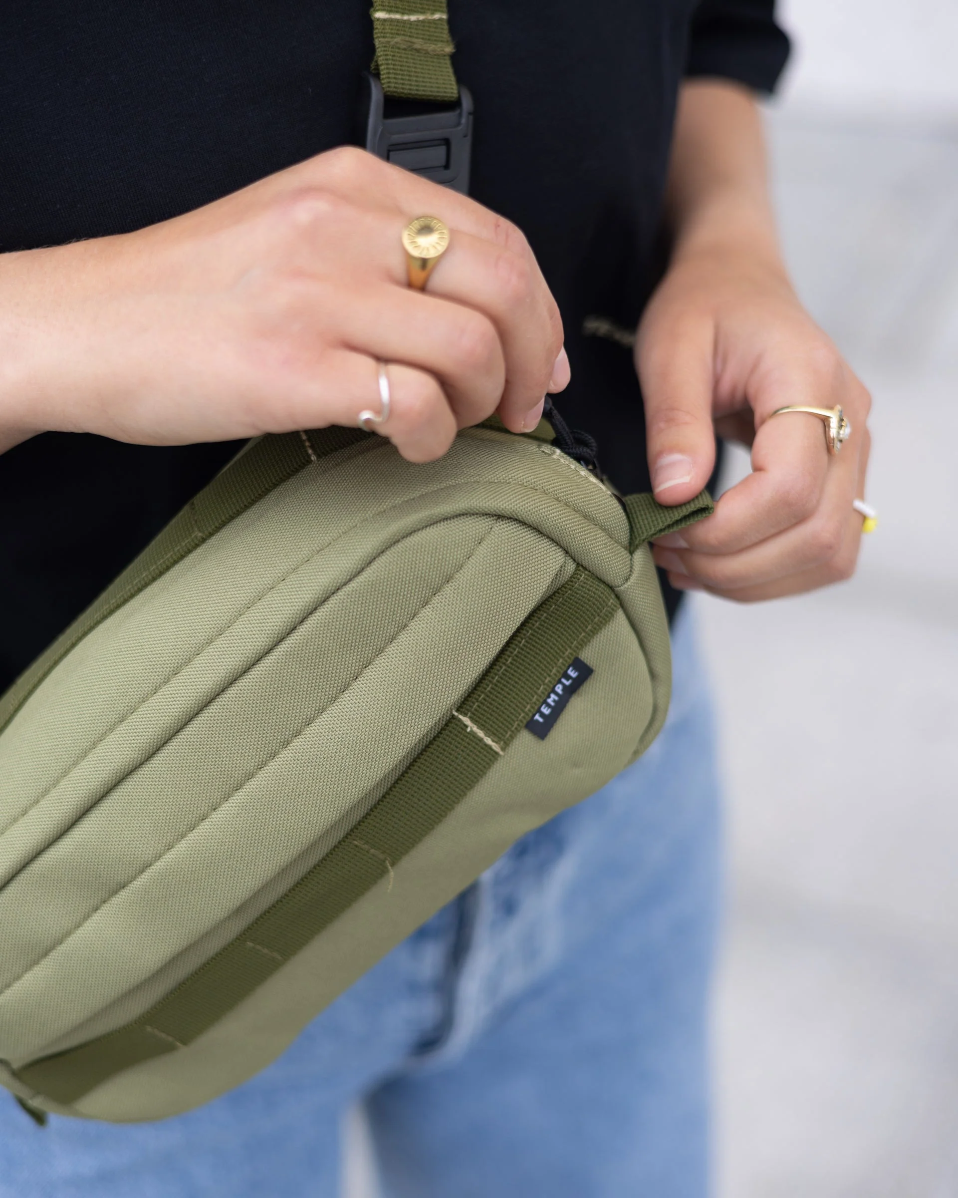 Cross Body Bag - Olive Green - Image 10